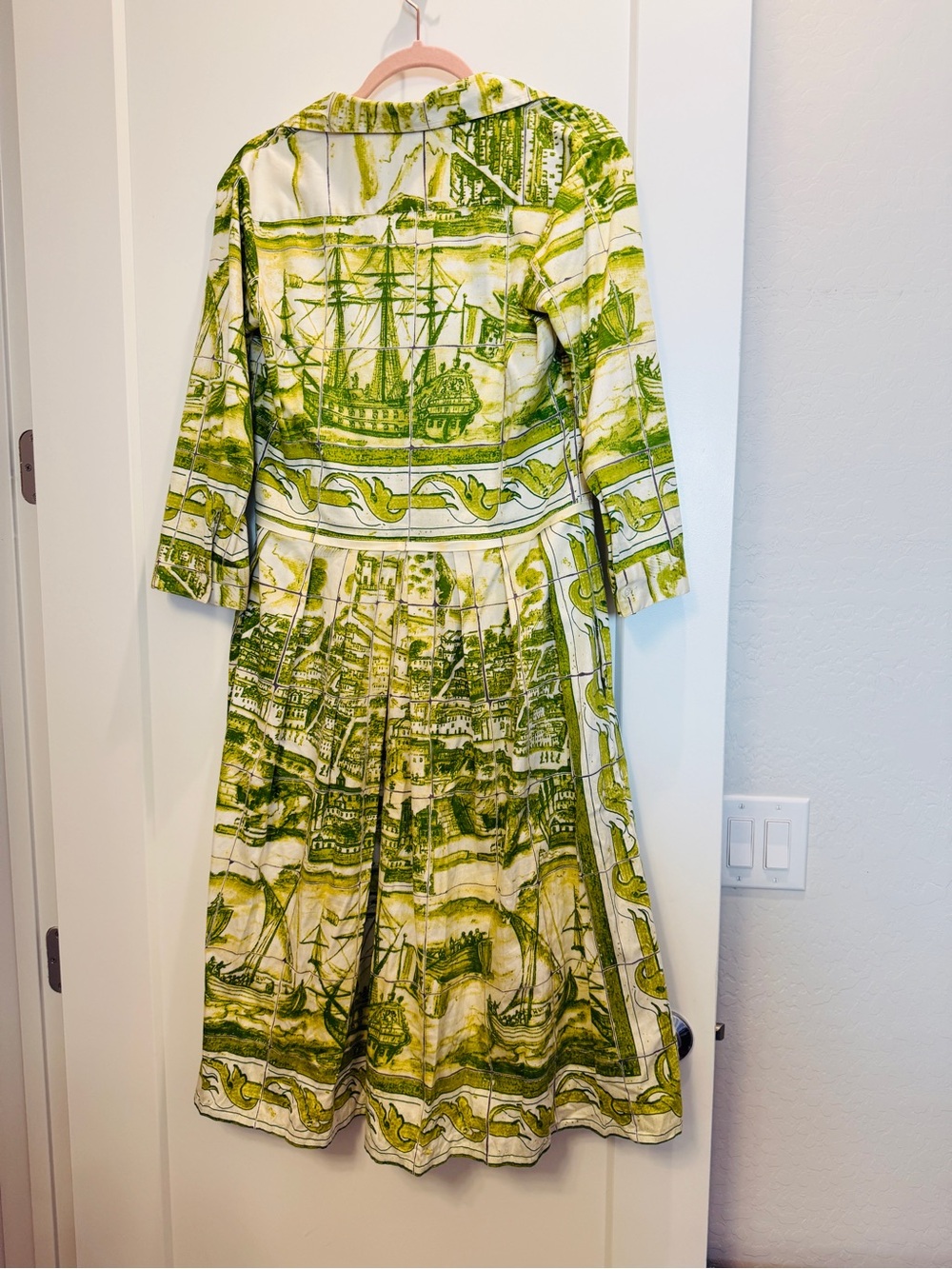 Samantha Sung Green and White Audrey Toile Midi Dress - Picture 2 of 3